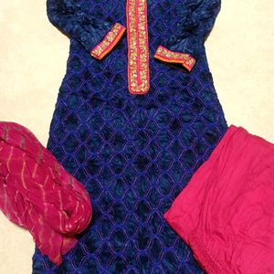 3 Piece Partywear Kurta Palazzo Set