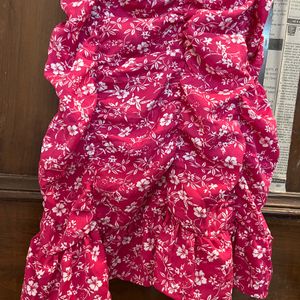 Pink Floral Smocked Dress