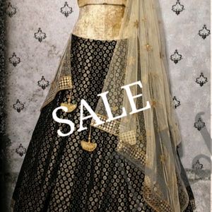 Black Golden Lehenga Choli