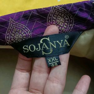 Unused New SOJANYA purple & Golden Nehru Jacket