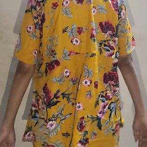 Mustard Floral Top