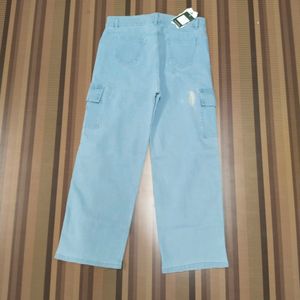 AS-50 Size 32 Cargo Straight Women Denim Jeans