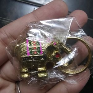 Thailand Jeweled Elephant Keychain