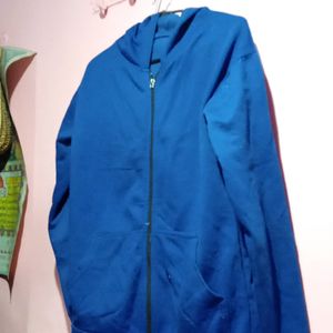 Unisex Blue Hoodie With Zippet