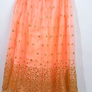 Lehenga Choli - Coral And Beige