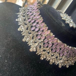 Purple Diamond Necklace Set