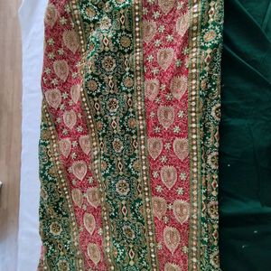 Pink And Green Designer Saree (Women's)