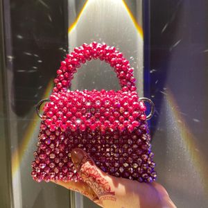 Pretty Red Color Beads Bag