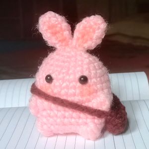 Crocheted Bunny, Puffkin (Blossom Pink Edition)