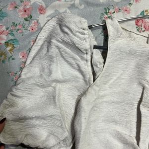 ZARA Crinkled Texture White blouse