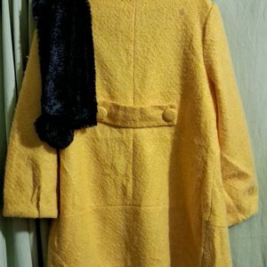 Set Of Woolen Coat With Fur Stole