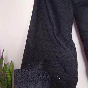 Chikankari Black Plazzo Pants