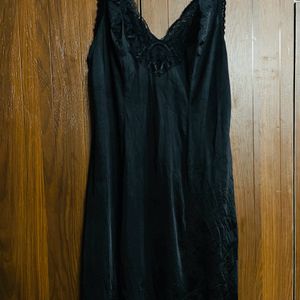 Women Vintage Black Slip Dress