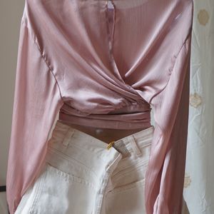 H&M Waist Tie Blouson Top