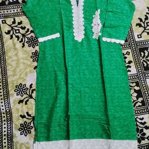 A Green Kurti  Size Is L Of Pure Cotton(100%)