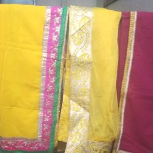 LEEHENGA CHOLI  Saree Stitched( 2 more Shawls )