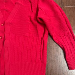 Pretty Red Color Cardigan/jacket