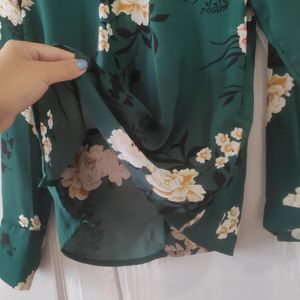 Harpa Green Floral Printed Top