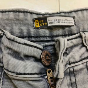 Off Duty India Metal Grey High Waist Cargo Jeans