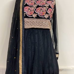 HANDWORK FISH CUT GOWN WITH DUPATTA