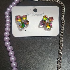 Korean Necklace With Earrings