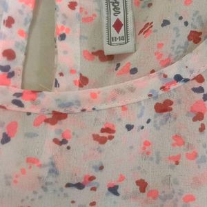 Lee Cooper semi transparent printed top🌺