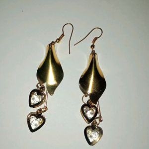 Set Of Two Golden Party Earrings