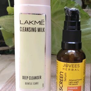 JOVEES SUNSCREEN + LAKME CLEANSING MILK