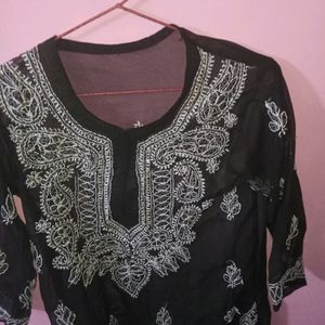 Black Chikankari Kurti