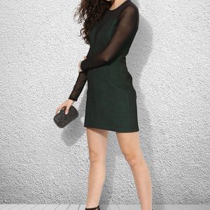 Kazo Dress - Black With Green