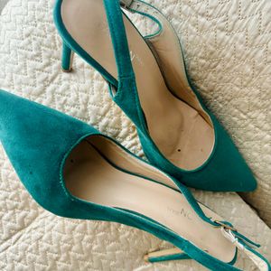 Perfect Green Pencil Heel Slingbacks