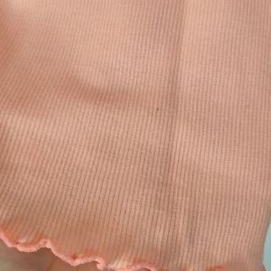 Baby Peach Ribbed Crop Top