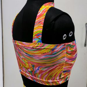 Digital Printed Multicolor Crop Top