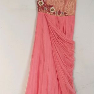 Pink One Piece Cum Suit Perfect For Roka Ceremony