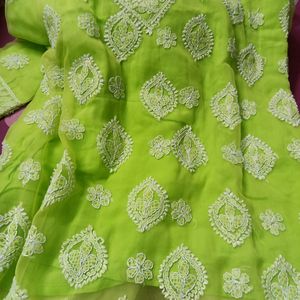 Lime Green Kurta With Sharara