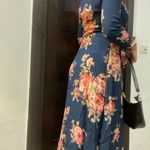 Zara Floral Midi Wrap Dress