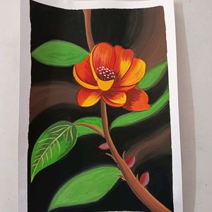 Floral Painting On A4 Sheet