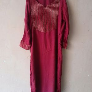 Women Red Casual Kurta