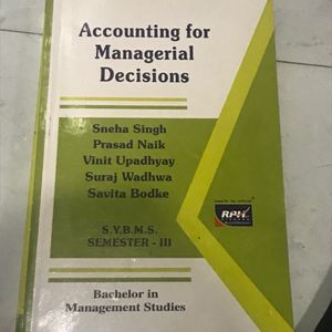 Accounting For Managerial Decisions