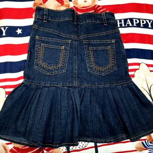 Denim Ruffle Skirt