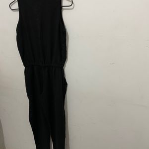 Cotton Fab Deep Black Jumpsuit