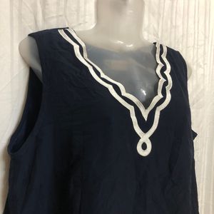 Sabela Mourella Blue Sleeveless Top