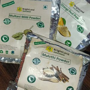 Orange Peel ,Multani Mitti , Mulethi Powder