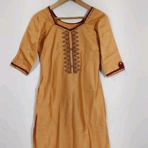 Yellow Orange and Maroon Embelished Kurta Set