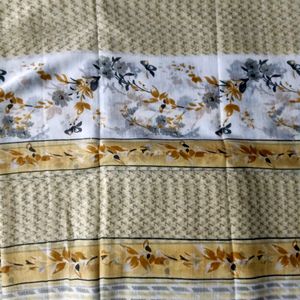 Unstitched Floral Print Neck Embroidery