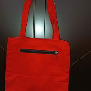 Red Canvas Tote Bag