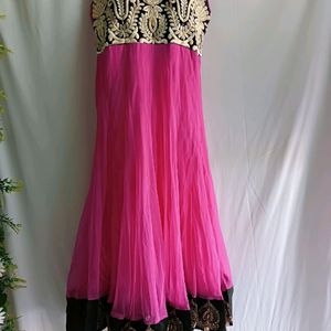 Pink Anarkali Kurti, Net Fabric