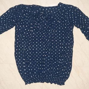 Navy Blue Balloon Fit Top