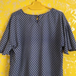 Blue Round Neck Boxy Top