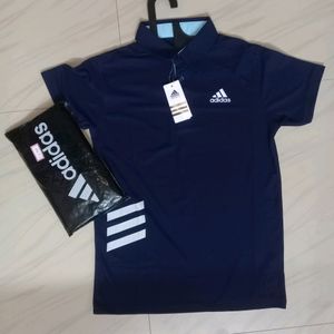 NEW ADIDAS HALF HAND COLLAR TSHIRT